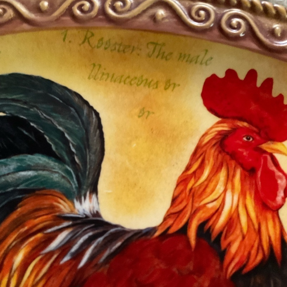 Rooster Platter 13 x 10 - Picture 6 of 7
